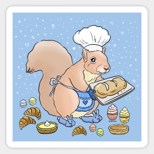 Squirrel baker Magnet